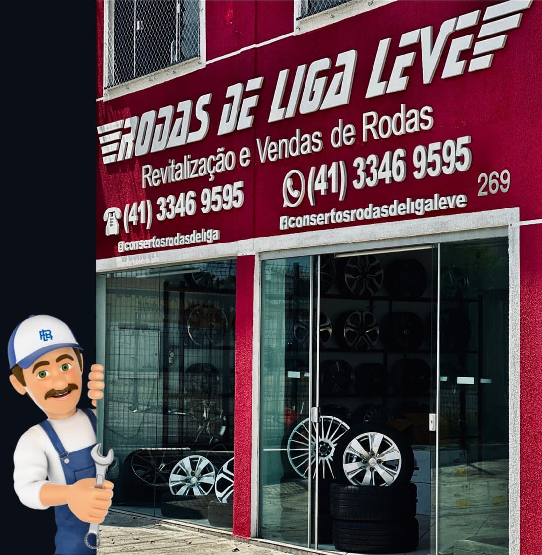 Fachada atual da Rodas de Liga Leve no Xaxim